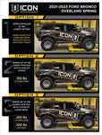 ICON 2021-2023 Ford Bronco, Rear, 1.25-3” Lift, V.S. 2.5 Series Coilover Kit, Remote Reservoir w/ CDXS, Heavy Rate Spring